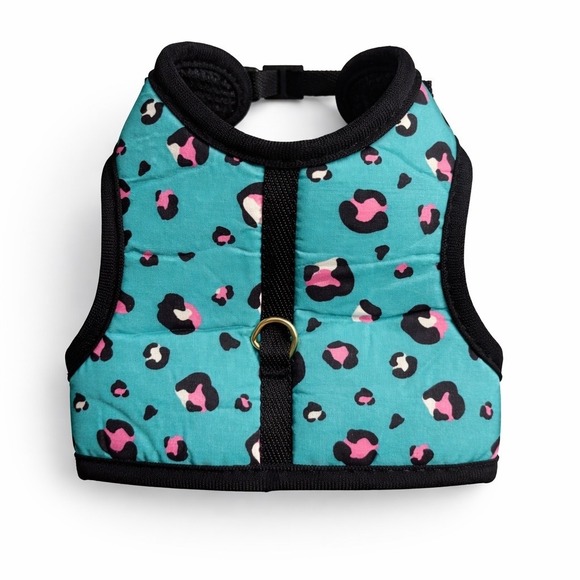 Other - XXS Adjustable Cat Harness Teal Leopard Soft Mesh Kitten Walking Vest